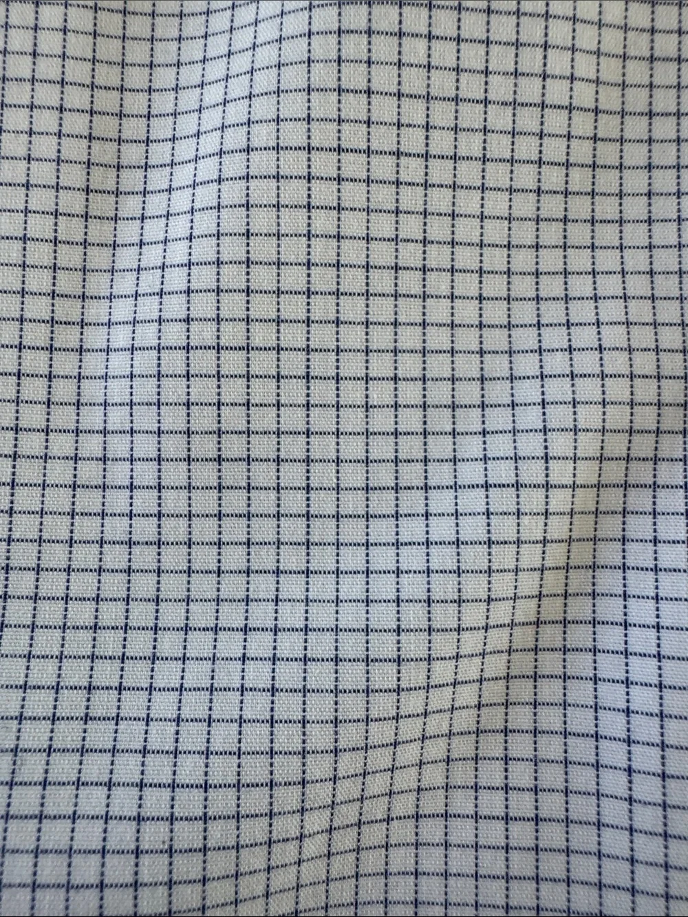 J Crew Light white with Blue Micro-Check Dress Shirt with Spread Collar